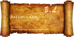 Ballon Lajos névjegykártya