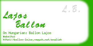 lajos ballon business card